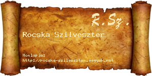 Rocska Szilveszter névjegykártya